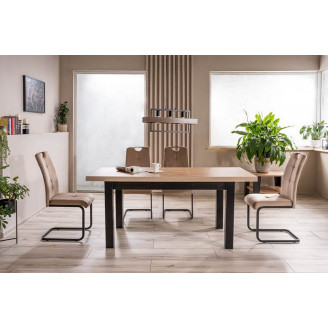 Stół loft rozkładany Presto 140x80cm dąb artisan/czarny Signal