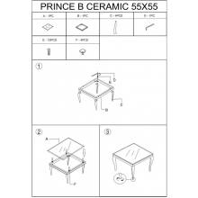 Solik kwadratowy glamour Prince Ceramic 55x55cm biała calacatta/chrom Signal