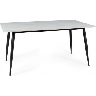 Stół nowoczesny Rion 130x70cm biały efekt marmuru/czarny Signal
