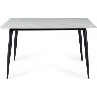 Stół nowoczesny Rion 130x70cm biały efekt marmuru/czarny Signal