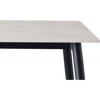 Stół nowoczesny Rion 130x70cm biały efekt marmuru/czarny Signal