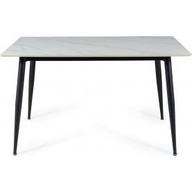 Stół nowoczesny Rion 160x90cm biały efekt marmuru/czarny Signal 2