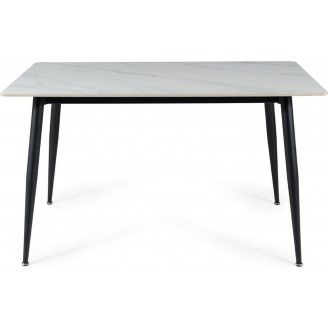 Stół nowoczesny Rion 160x90cm biały efekt marmuru/czarny Signal