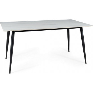 Stół nowoczesny Rion 160x90cm biały efekt marmuru/czarny Signal