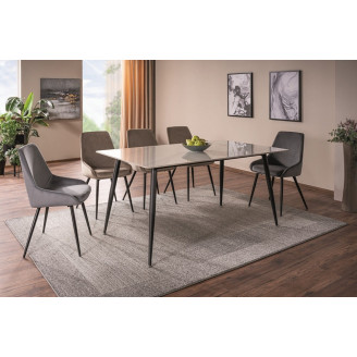 Stół nowoczesny Rion 160x90cm biały efekt marmuru/czarny Signal