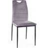 Krzesło welurowe Rip Velvet szary/czarny mat Signal