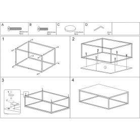 Stolik kawowy Rossi 110x60cm czarny efekt marmuru/czarny Signal 2