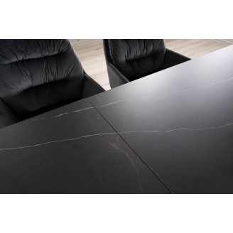 Stół szklany rozkładany Salvadore Ceramic 160x90cm sahara noir/czarny mat Signal