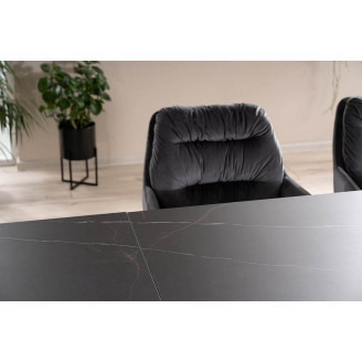 Stół szklany rozkładany Salvadore Ceramic 160x90cm sahara noir/czarny mat Signal