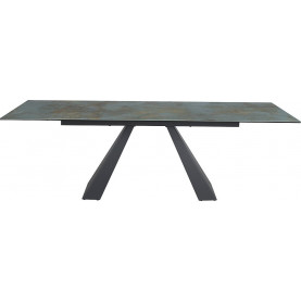 Stół szklany rozkładany Salvadore Ceramic 180x90cm turkus/ossido verde/czarny mat Signal 2